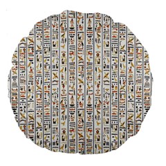 Egyptian Hieroglyphs Large 18  Premium Round Cushions by ArtworkByPatrick