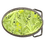 Seamless Pattern Green Garden Belt Buckles Front