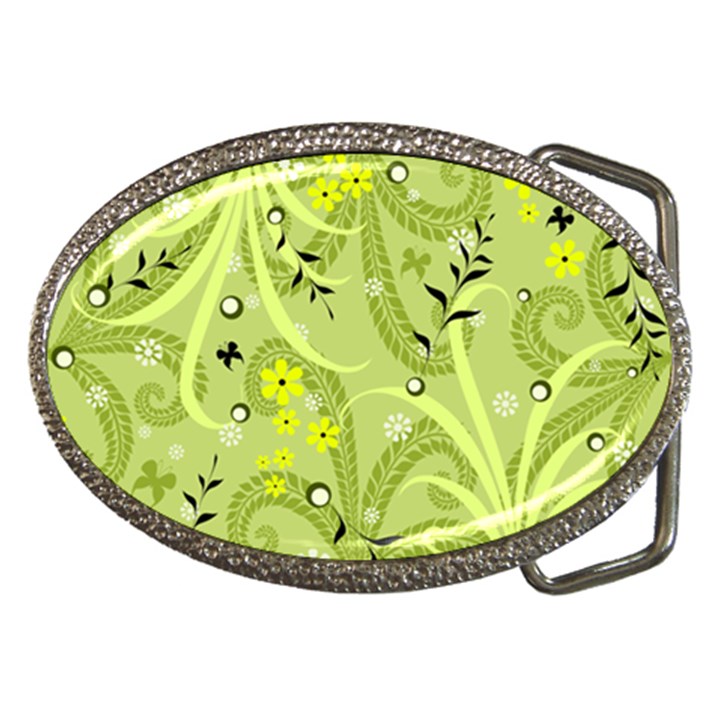 Seamless Pattern Green Garden Belt Buckles