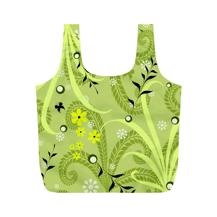 Seamless Pattern Green Garden Full Print Recycle Bag (M)