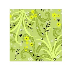 Seamless Pattern Green Garden Small Satin Scarf (Square)