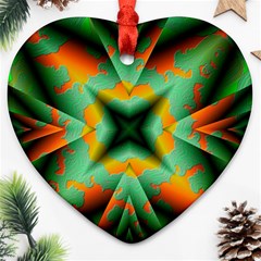 Farbenpracht Kaleidoscope Heart Ornament (two Sides) by Pakrebo