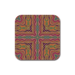 Abstract Design Abstract Art Orange Rubber Square Coaster (4 Pack)  by Pakrebo