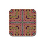 Abstract Design Abstract Art Orange Rubber Square Coaster (4 pack)  Front