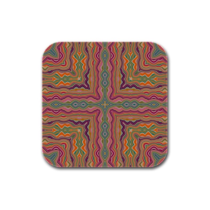 Abstract Design Abstract Art Orange Rubber Square Coaster (4 pack) 