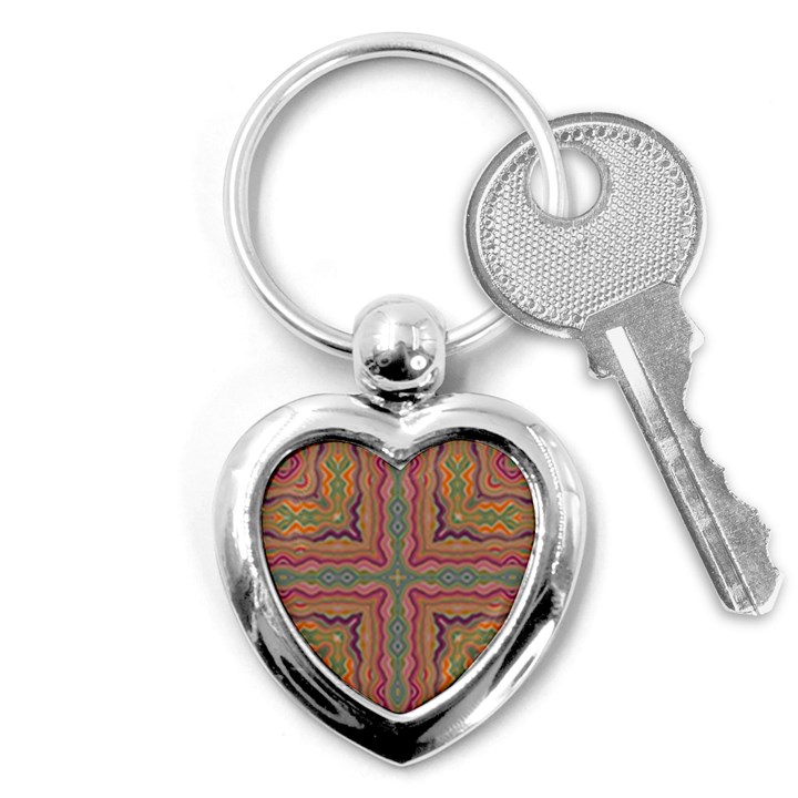 Abstract Design Abstract Art Orange Key Chains (Heart) 