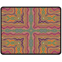 Abstract Design Abstract Art Orange Double Sided Fleece Blanket (medium)  by Pakrebo