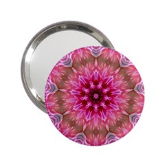 Flower Mandala Art Pink Abstract 2 25  Handbag Mirrors by Pakrebo