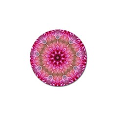 Flower Mandala Art Pink Abstract Golf Ball Marker by Pakrebo