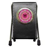 Flower Mandala Art Pink Abstract Pen Holder Desk Clock Front