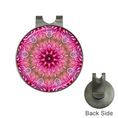 Flower Mandala Art Pink Abstract Hat Clips With Golf Markers by Pakrebo