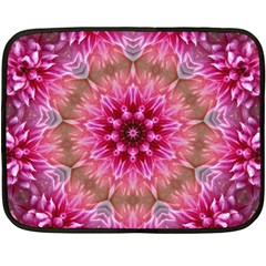 Flower Mandala Art Pink Abstract Fleece Blanket (mini) by Pakrebo