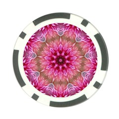 Flower Mandala Art Pink Abstract Poker Chip Card Guard (10 Pack) by Pakrebo