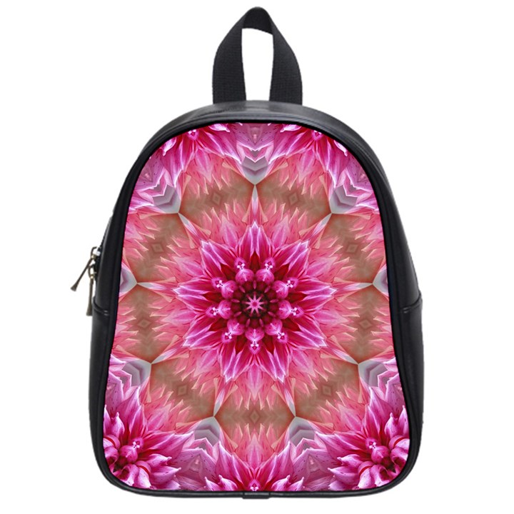 Flower Mandala Art Pink Abstract School Bag (Small)