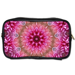 Flower Mandala Art Pink Abstract Toiletries Bag (two Sides) by Pakrebo