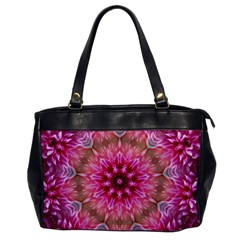 Flower Mandala Art Pink Abstract Oversize Office Handbag by Pakrebo