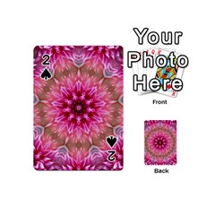 Flower Mandala Art Pink Abstract Playing Cards 54 (mini) by Pakrebo