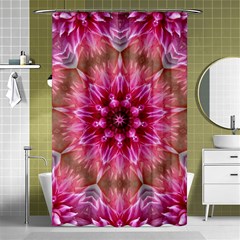 Flower Mandala Art Pink Abstract Shower Curtain 48  X 72  (small)  by Pakrebo