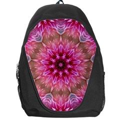 Flower Mandala Art Pink Abstract Backpack Bag by Pakrebo