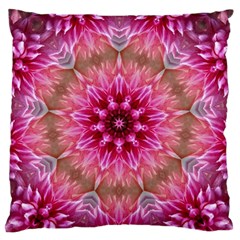 Flower Mandala Art Pink Abstract Large Flano Cushion Case (two Sides) by Pakrebo