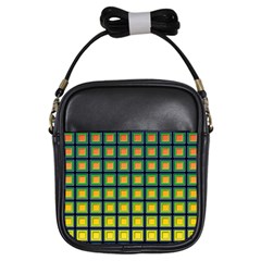 Tile Background Image Pattern Squares Girls Sling Bag by Pakrebo