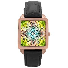 Farbenpracht Kaleidoscope Rose Gold Leather Watch  by Pakrebo