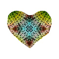 Farbenpracht Kaleidoscope Standard 16  Premium Flano Heart Shape Cushions