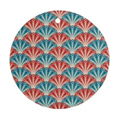 Seamless Patter Peacock Feathers Round Ornament (two Sides) by Pakrebo