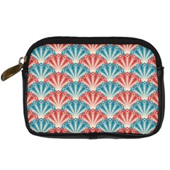 Seamless Patter Peacock Feathers Digital Camera Leather Case by Pakrebo