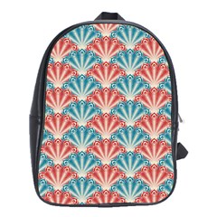 Seamless Patter Peacock Feathers School Bag (xl) by Pakrebo