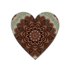 Abstract Art Texture Mandala Heart Magnet by Pakrebo