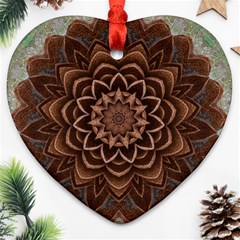 Abstract Art Texture Mandala Heart Ornament (two Sides) by Pakrebo