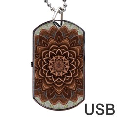 Abstract Art Texture Mandala Dog Tag Usb Flash (two Sides) by Pakrebo