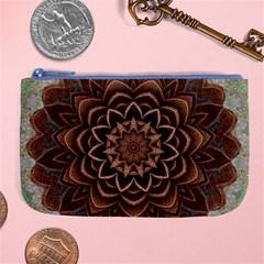 Abstract Art Texture Mandala Large Coin Purse by Pakrebo