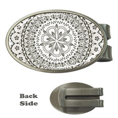 Vector Mandala Drawing Decoration Money Clips (oval)  by Pakrebo