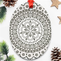 Vector Mandala Drawing Decoration Oval Ornament (two Sides)