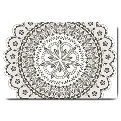 Vector Mandala Drawing Decoration Large Doormat  by Pakrebo