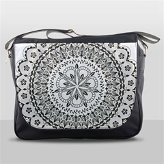 Vector Mandala Drawing Decoration Messenger Bag by Pakrebo