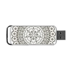 Vector Mandala Drawing Decoration Portable Usb Flash (one Side) by Pakrebo