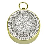 Vector Mandala Drawing Decoration Gold Compasses Front