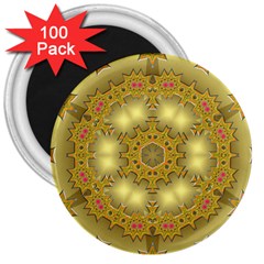 Pattern Background Gold Golden 3  Magnets (100 Pack) by Pakrebo