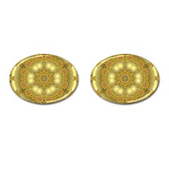 Pattern Background Gold Golden Cufflinks (oval) by Pakrebo