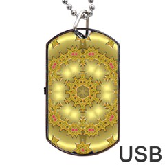 Pattern Background Gold Golden Dog Tag Usb Flash (one Side) by Pakrebo