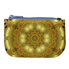 Pattern Background Gold Golden Large Coin Purse by Pakrebo