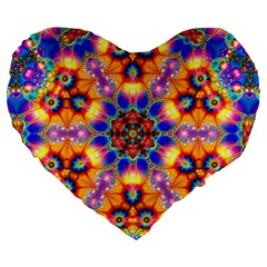 Image Fractal Background Image Large 19  Premium Flano Heart Shape Cushions by Pakrebo