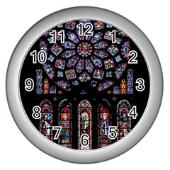 Rosette Cathedral Wall Clock (silver) by Pakrebo