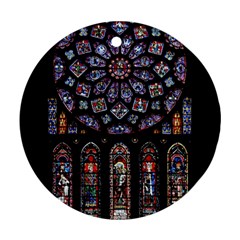 Rosette Cathedral Round Ornament (two Sides) by Pakrebo