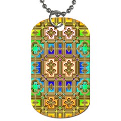 Background Image Tile Geometric Dog Tag (two Sides) by Pakrebo