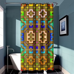 Background Image Tile Geometric Shower Curtain 36  X 72  (stall)  by Pakrebo