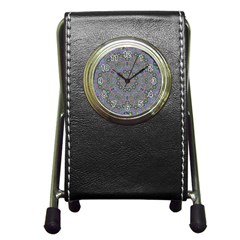 Background Image Creativity Pen Holder Desk Clock